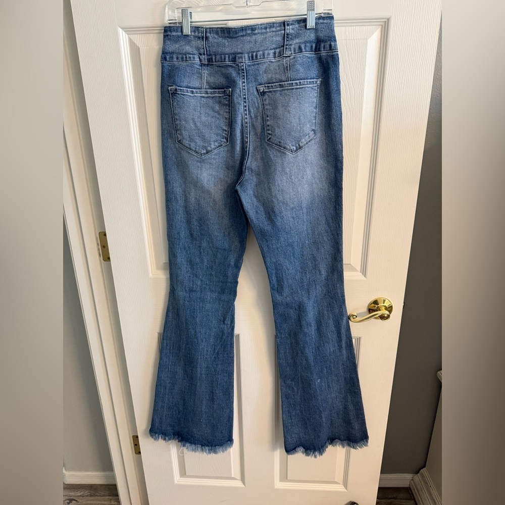 KanCan Flare Distressed Blue Jeans - Picture 2 of 11